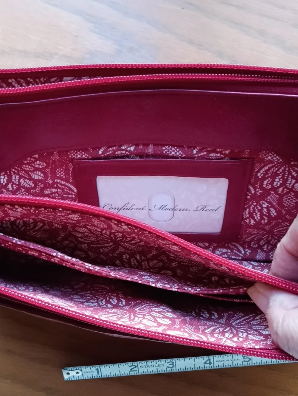 Hobo Quilted Leather Clutch Purse, Rust Color NWOT, Multi Compartments